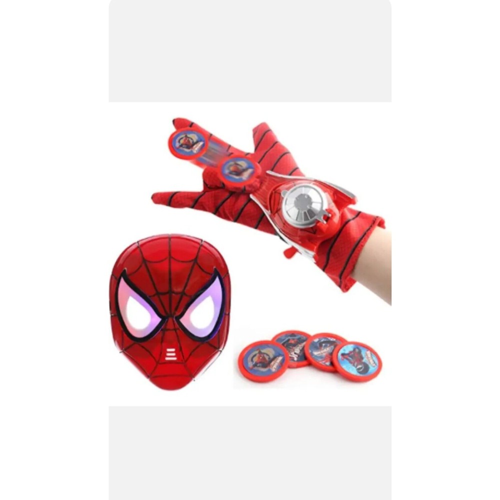 Spider-Man Light Up Mask & Gloves Blaster Set Halloween/Dress Up Shooter Marvel